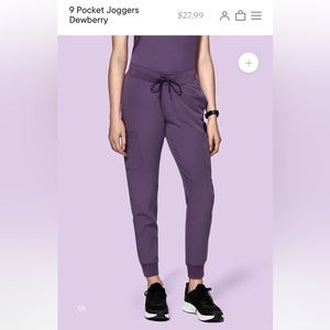 Mandala jogger scrub pants in dewberry